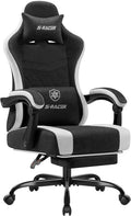 Homall Gaming Chair with Massage & Footrest, Ergonomic Computer Office Chair, High-Back Racing Style Reclining Chair with Adjustable Lumbar Support, Breathable Tech Fabric for Adults (Black)