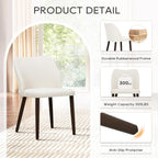 COLAMY Upholstered Dining Chairs Set of 4, Modern Fabric Dining Room Kitchen Side Chair with Padded Seat and Wood Legs for Restaurant/Cafe, Beige