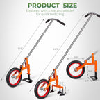 Walensee 2-in-1 Manual Wheel Hoe Garden Cultivator, Push Plow with Adjustable Long Handle 51.9–64.9 in, Dual Tools for Soil Loosening & Weeding, Heavy Duty Steel Frame, Lawn & Garden Tiller