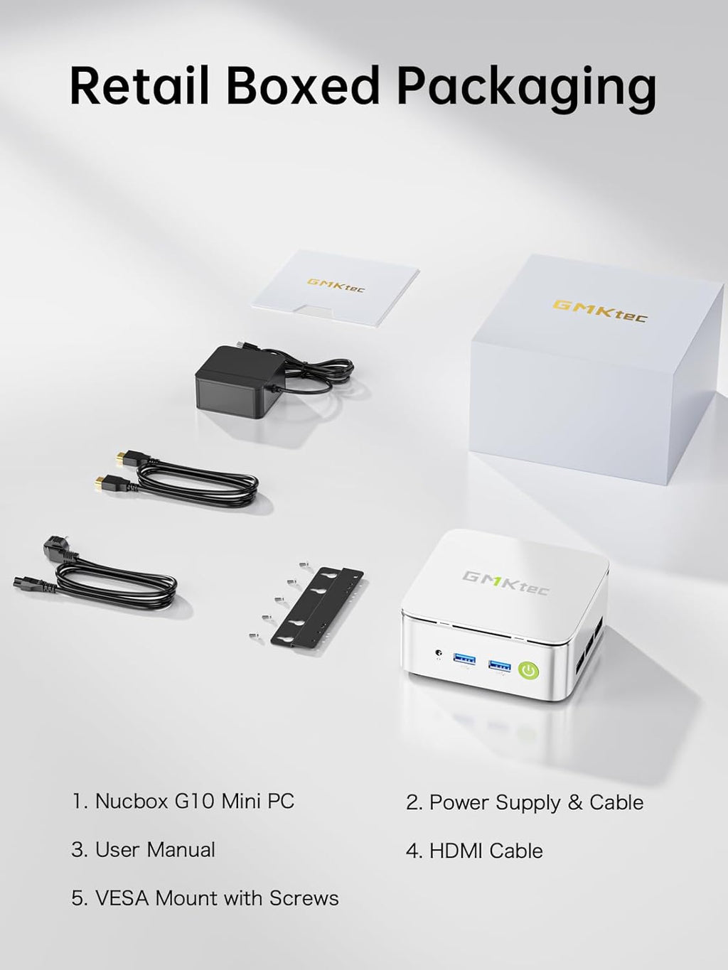 GMKtec Mini PC Computer  G10 Ryzen 5 3500U (Beats N150/4300U/3200U)  16GB RAM 512GB SSD 2.5GbE NIC LAN Desktop Office Home Business HTPC  Triple 4K Display  WiFi  BT  USB-C  DP  Type-C PD  HDMI 2.1