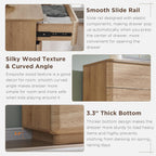 JXQTLINGMU 9 Drawer Dresser for Bedroom, 52" Wide Modern Wood Dressers with Push-to-Open Drawers for Closet Storage, Chest of Drawers TV Stand for Living Room & Hallway, Curved Profile, Natural