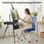 Armless Drafting Chair Tall Office Chair for Standing Desk - Adjustable Height Mesh Ergonomic Stool with Foot Ring, Rolling Counter Height Computer Chair for Small Spaces & Home Office
