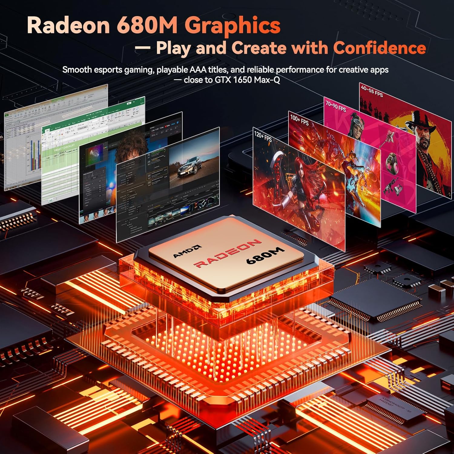 NIMO 2026 Gaming Laptop  17.3" FHD IPS Large Screen  AMD R7 7735HS (Up to 4.75 GHz  Beat i7-12650H) Computer with 16GB DDR5 RAM 256GB SSD  180° Vewing  Radeon 680M  Dual Fans  for Business  College