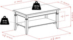 Winsome Nolan Coffee Table, Small Table with Shelf Storage, Practical and Elegant Living Room Decor, Stylish Furniture Essentials for New Homes, Apartments