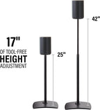 Sanus Height-Adjustable Speaker Stands Pair for Sonos Era 100™ - Premium Speaker Stand w/Durable Steel Design & Built-in Cable Managment - Easy DIY Install - Black