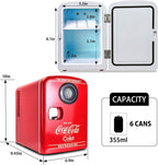 Koolatron Mini Fridge Bluetooth - Portable Small Cooler for Bedroom Office Makeup Compact Beverage Chiller for Drink Soda Wine Use In Car Dorm Patio 6 Can