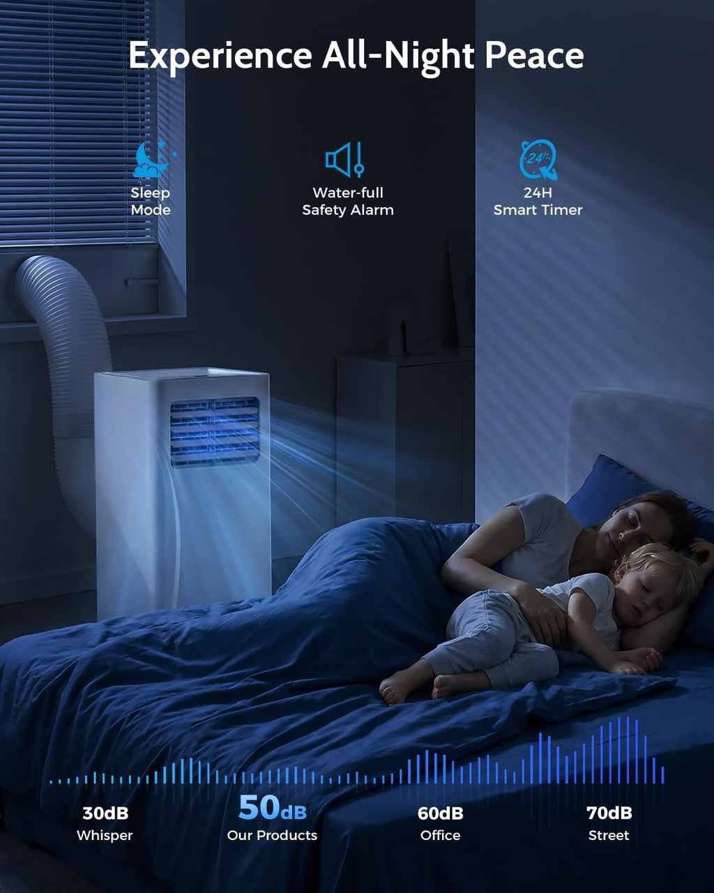 10,000 BTU Portable Air Conditioners - Cools 450 Sq.Ft, 3-in-1 Portable AC with Remote Control/Sleep Mode/24H Timer, AC Unit for Bedroom, Dorms, Apartment, Window Kit Included