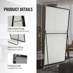 Beauty4U 76" x 34" Large Full Length Mirror with Stand, Black Wall Mounting Full Body Tempered Mirror for Living Room, Bedroom