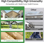 SIHAIAN 10 x 20 Ft Carport Replacement Canopy Cover(No Frame), Easy to Set up Carport Canopy, 500D Heavy-Duty Garage Top Tent Shelter Tarp Waterproof and UV Protected (Only Canopy Cover) Beige