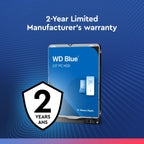 Western Digital 1TB WD Blue Mobile Hard Drive HDD - 5400 RPM, SATA 6 Gb/s, 128 MB Cache, 2.5" - WD10SPZX