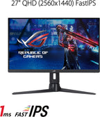 ASUS ROG Strix 27” 1440P Gaming Monitor (XG27AQMR) - 27”  QHD (2560 x 1440)  Fast IPS  300Hz  1ms  G-SYNC Compatible  FreeSync Premium Pro  Extreme Low Motion Blur Sync  DisplayPort  DisplayHDR 600