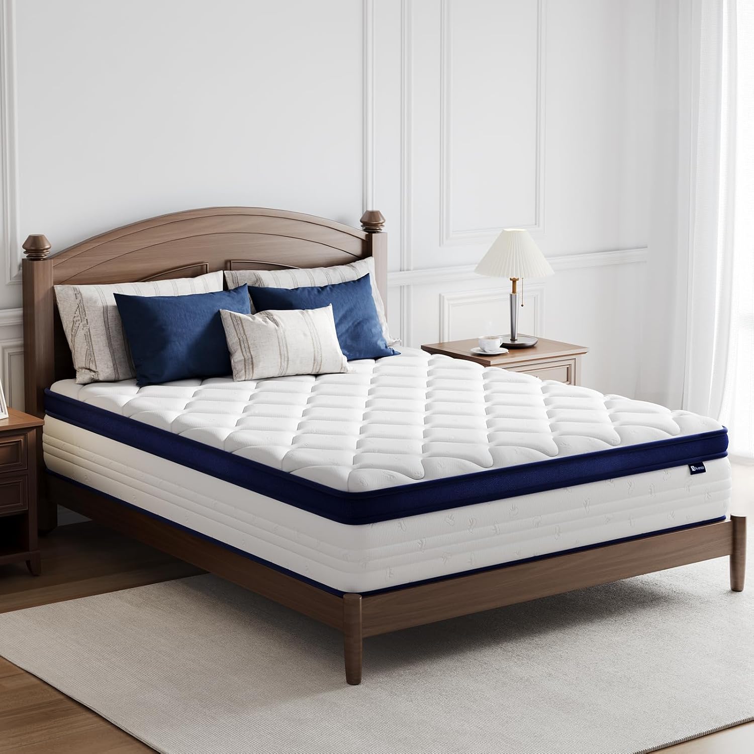 Avenco Queen Mattress, Hybrid Queen Size Mattress in a Box, 12 Inch Queen Size Mattresses with Comfort Foam and Pocket Coils for Pressure Relief Motion Isolation