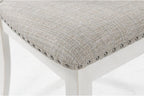 Signature Design by Ashley Robbinsdale Classic Upholstered Dining Chair with Cushion and Nailhead Trim, Set of 2, White & Light Gray