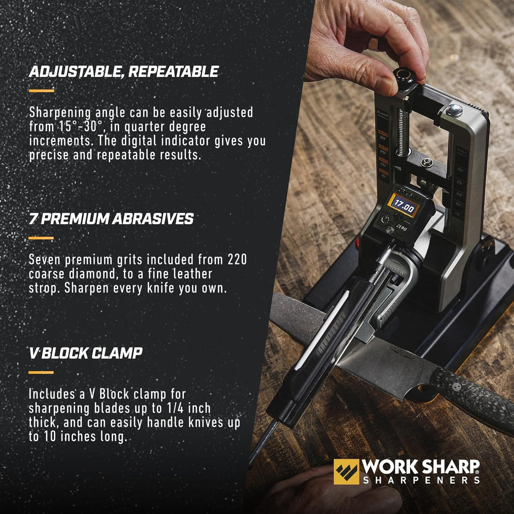 Work Sharp Professional Precision Adjust Elite Set Knife Sharpener value combo bundle with the Guided Field Knife Sharpener