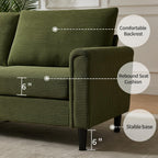 Brelice 80" Loveseat Sofa, Corduroy Couch for Living Room, 24.4" Extra Deep Seats, Mid Century Modern Oversized Love Seat for Bedroom, Office, Apartment and Small Space