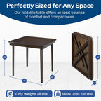 Stakmore Classic Straight Edge Square Folding Card Table 32x32 - No Assembly Wooden Foldable Card Table, Bridge, Board Game, Steel Mechanism, Folding Legs, Space-Saving, Espresso Frame