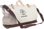 Klein Tools 5102-24SP Deluxe Canvas Tool Bag 24-Inch Made of Natural Canvas with 17 Interior Pockets and Detachable Shoulder Strap