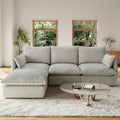 94.5" L Shape Cloud Modular Sectional,4 Seater Waterproof High Backrest Sectional Sofas,Down Filled Modular Couch with Removable Washable Cover for Living Room,Light Gray