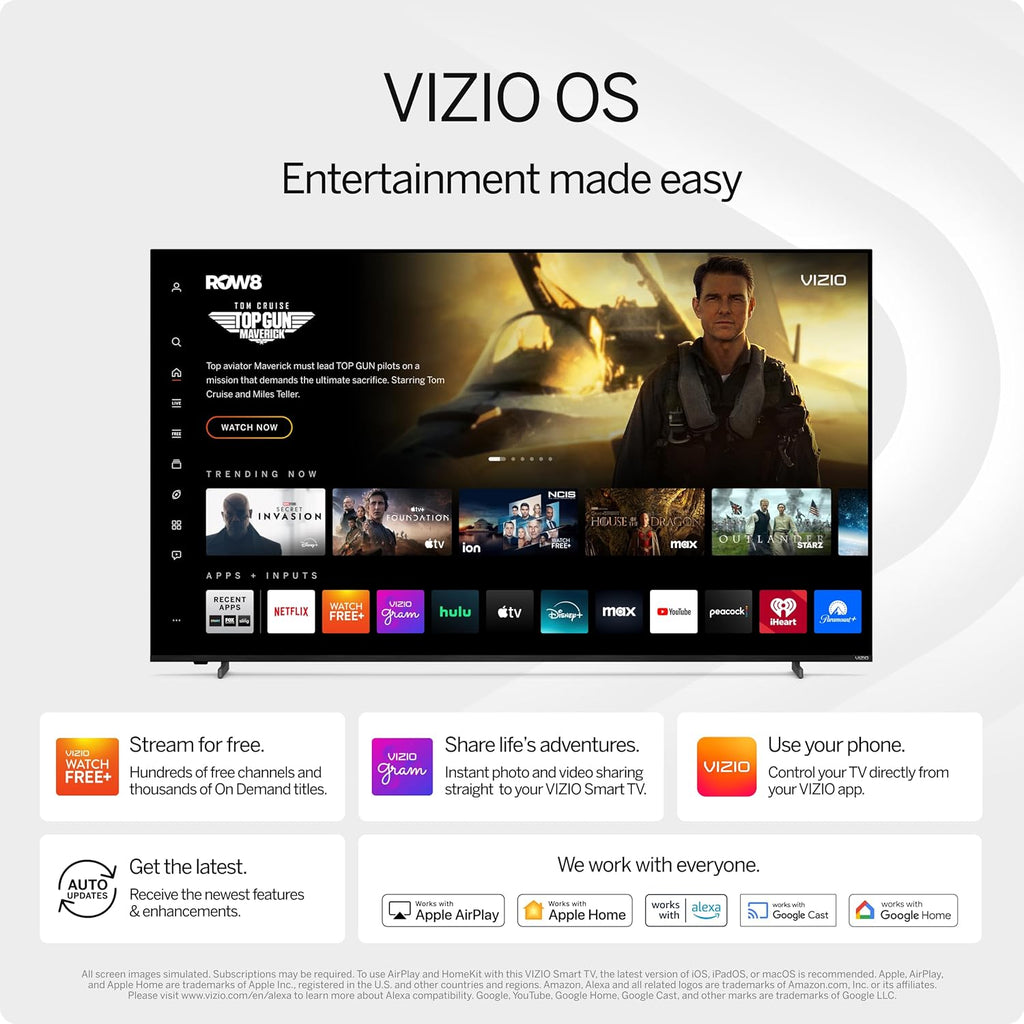 VIZIO 50-inch Quantum Pro 4K 120Hz QLED HDR10+ Smart TV with Dolby Vision  Active Full Array  240Hz @ 1080p PC Gaming  WiFi 6E  Apple AirPlay  Chromecast Built-in  M50QXM-K01  2023 Model