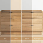 Prepac Simply Modern 6-Drawer Double Dresser for Bedroom, Chest of Drawers, Modern Bedroom Furniture, 52.5” Wide x 16” deep x 29.5” Tall, Oak