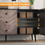 GAOMON Large Storage Cabinet with Shelves & Doors, Sideboard Buffet Cabinet with Drawer, Entryway Cabinets, Accent Cabinets for Living Room, Dining Room, Entryway