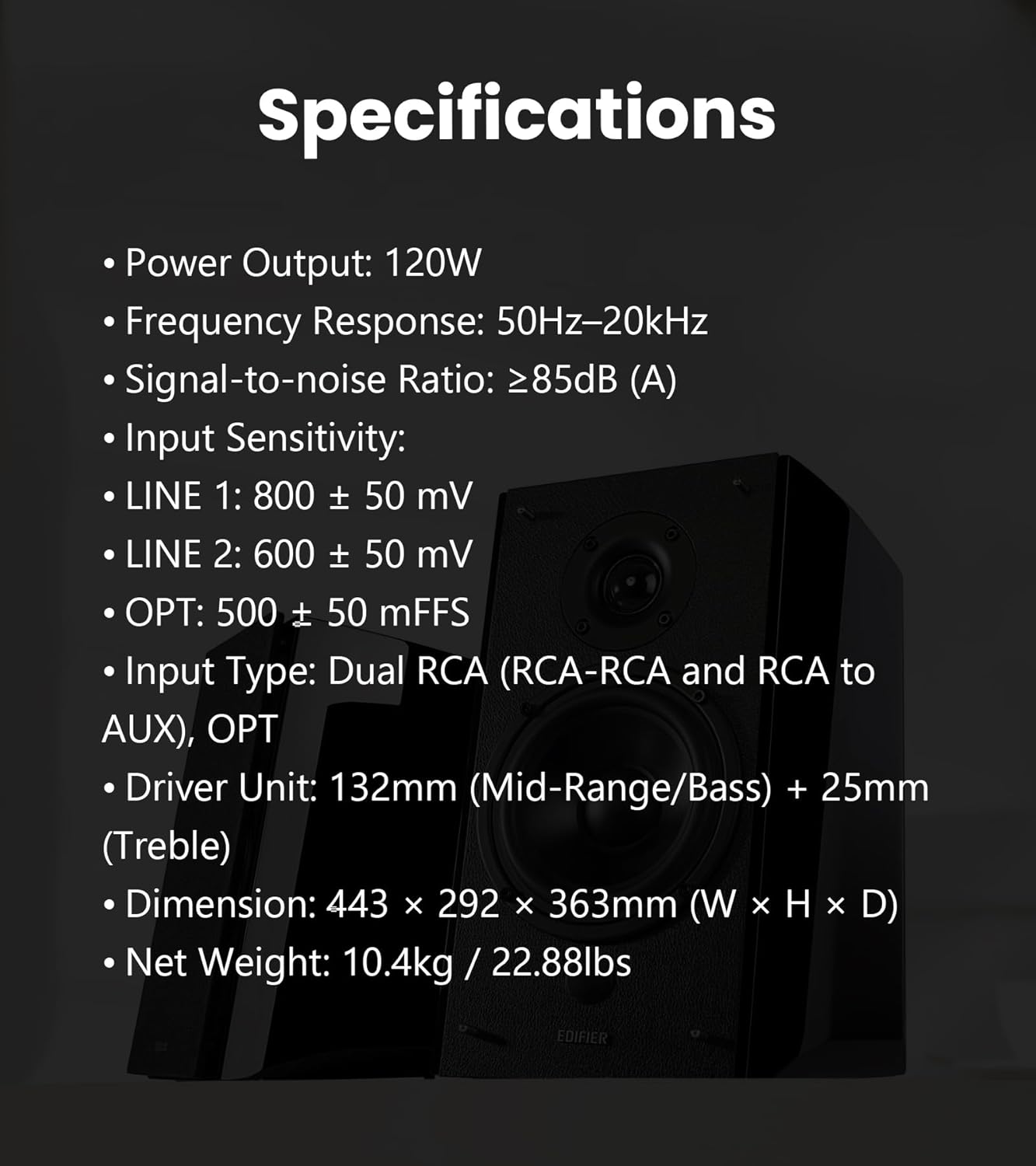 Edifier R2000DB Powered Bluetooth Bookshelf Speakers - Near-Field Studio Monitors - Optical Input - 120 Watts RMS (Black)
