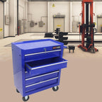 RYH 5 Drawers Rolling Tool Chest & Tool Box on Wheels | Heavy Duty Metal Cart with Ball Bearing Drawers | Fits US General Tool Box for Garage Storage (Blue, 5 Drawers（29.9" H × 24.2" W × 12.9" D)