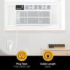 Whirlpool 10,000 BTU Window Air Conditioner with Dehumidifier, 115V, Window AC for Rooms up to 450 Sq. Ft., Living Room, Bedroom, or Kitchen, with Remote Control, Digital Display, and 24H-Timer, White
