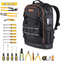 VEVOR Tool Backpack with Tools, 65 Pockets, Heavy-duty Tools Storage Organizer Bags with Laptop Compartment & Molded Base, Electrician Jobsite Backpack for Electrician, Repairman, and HVAC Techs