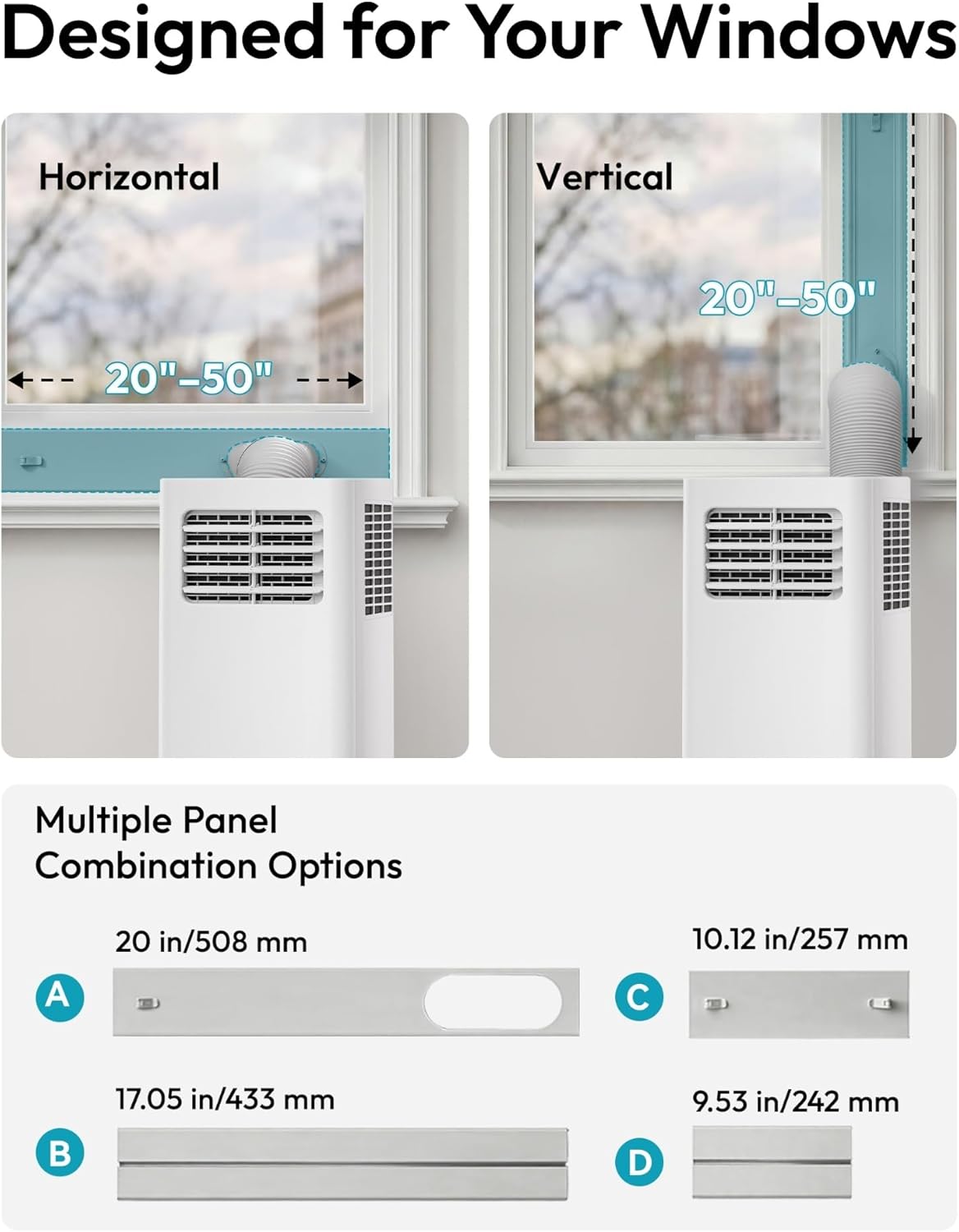 EUHOMY 8000 Btu Portable Air Conditioners, 3 in 1 Portable AC with Cool, Dry, Fan Modes, Quiet Air Conditioners with 24H Timer & Sleep Modes, with Remote, for Bedroom, Apartments up to 350 Sq.Ft