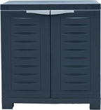 Sunnydaze 25.5" H Resin Garage Storage Cabinet - Garage Cabinet with Adjustable Shelf - Freestanding Utility Storage for Laundry Room, Office, Basement - Charcoal