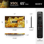 Sony 65 Inch 4K Ultra HD TV X90L Series: BRAVIA XR Full Array LED Smart Google TV with Dolby Vision HDR and Exclusive Features for The PlayStation® 5 XR65X90L- Latest Model Black