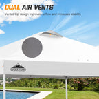 EAGLE PEAK Replacement Canopy Top for Eagle Peak 10x10 Straight Leg Pop Up Canopy Frame Only, Canopy Cover with Air Vent, UPF 50+, Frame NOT Included, White