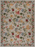 SAFAVIEH Chelsea Collection Area Rug - 9' x 12', Grey, Hand-Hooked French Country Floral Wool, Ideal for High Traffic Areas in Living Room, Bedroom (HK311F)