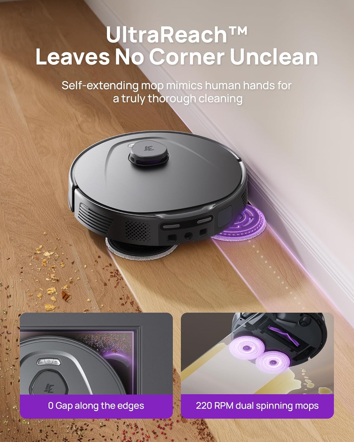 3i P10 Ultra Robot Vacuum and Mop Combo, 18,000 Pa Suction, Self-Emptying, Auto-Extending Edge Mopping, 140℉ Hot-Water Self-Cleaning, LiDAR Navigation, Automatic TangleCut for Pet Hair, 4 Carpet Modes