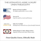 Huddleson White Linen 80” Round Tablecloth Luxury Italian Linen Circular 80 Inch Table Cloth Sewn in US