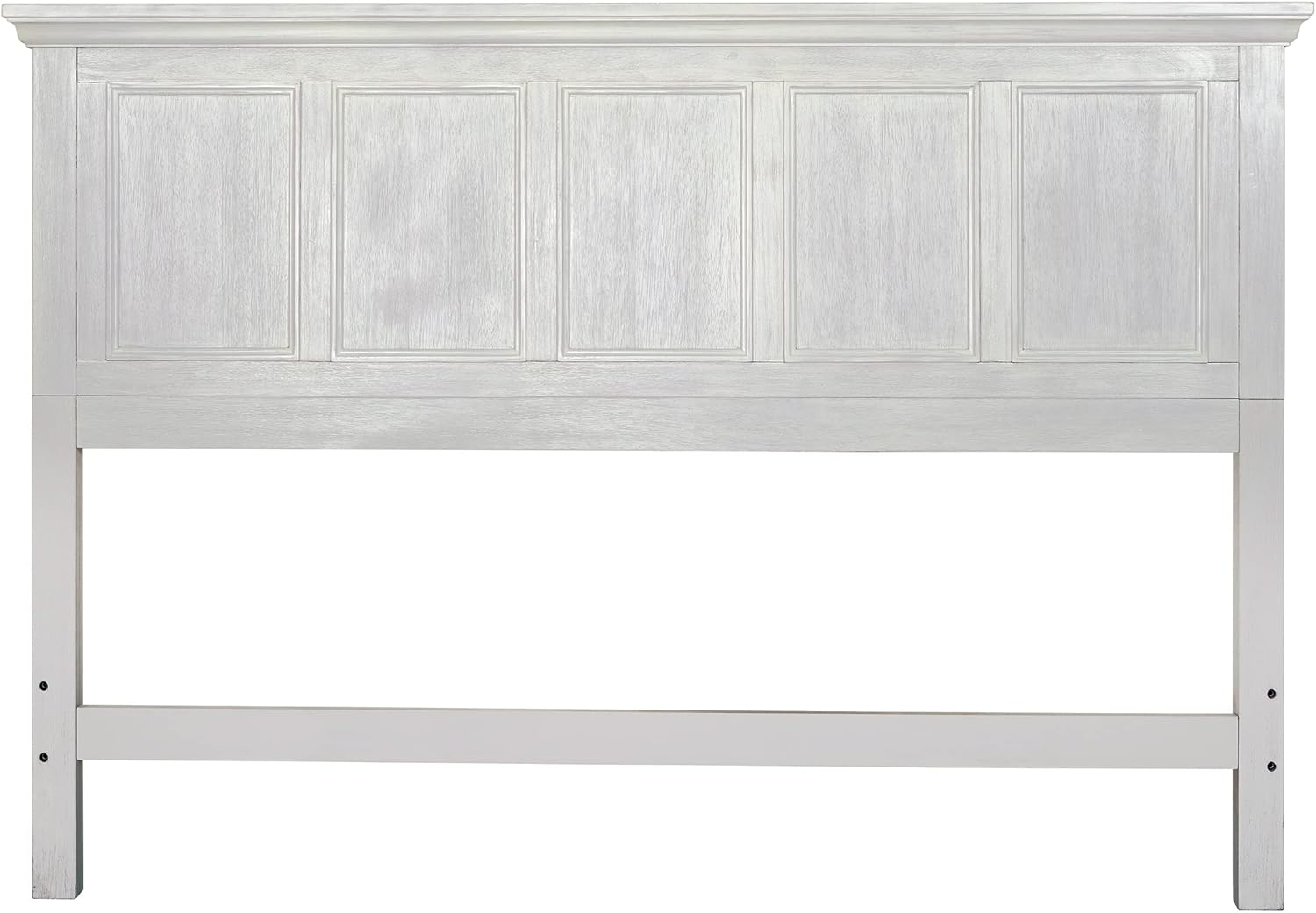OSP Home Furnishings Farmhouse Basics King Headboard Only, Rustic White Finish