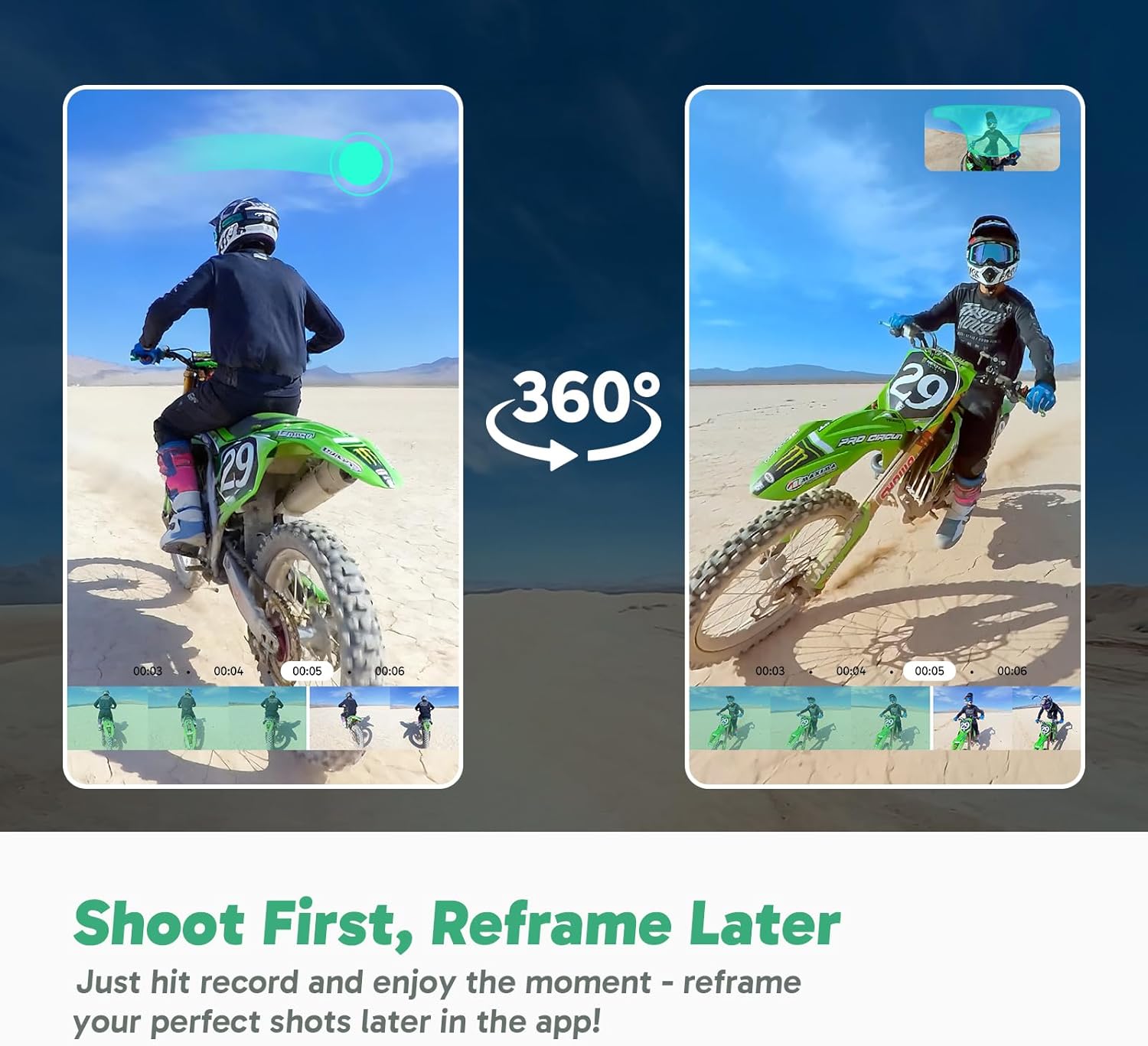 AKASO 360 Weatherproof 360° Action Camera - 5.7K 360 Video with 1/2" 48MP Sensors  72MP 360 Photo  360-SuperSmooth  Invisible Selfie Stick  360° Horizon Lock  AI Tracking Motorcycle Combo