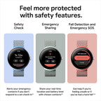 Google Pixel Watch 2 (Previous Model) with the Best of Fitbit - Heart Rate Tracking  Stress Management  Safety Features - Android Smartwatch - Polished Silver Aluminum Case - Bay Active Band - Wi-Fi