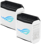 ASUS ROG Rapture GT6 (2PK) AX10000 Tri-Band WiFi 6 Gaming Mesh System  Covers up to 5 800 sq ft  2.5 Gbps Port  Triple-Level Game Acceleration  UNII 4  Free Lifetime Internet Security  Moonlight White