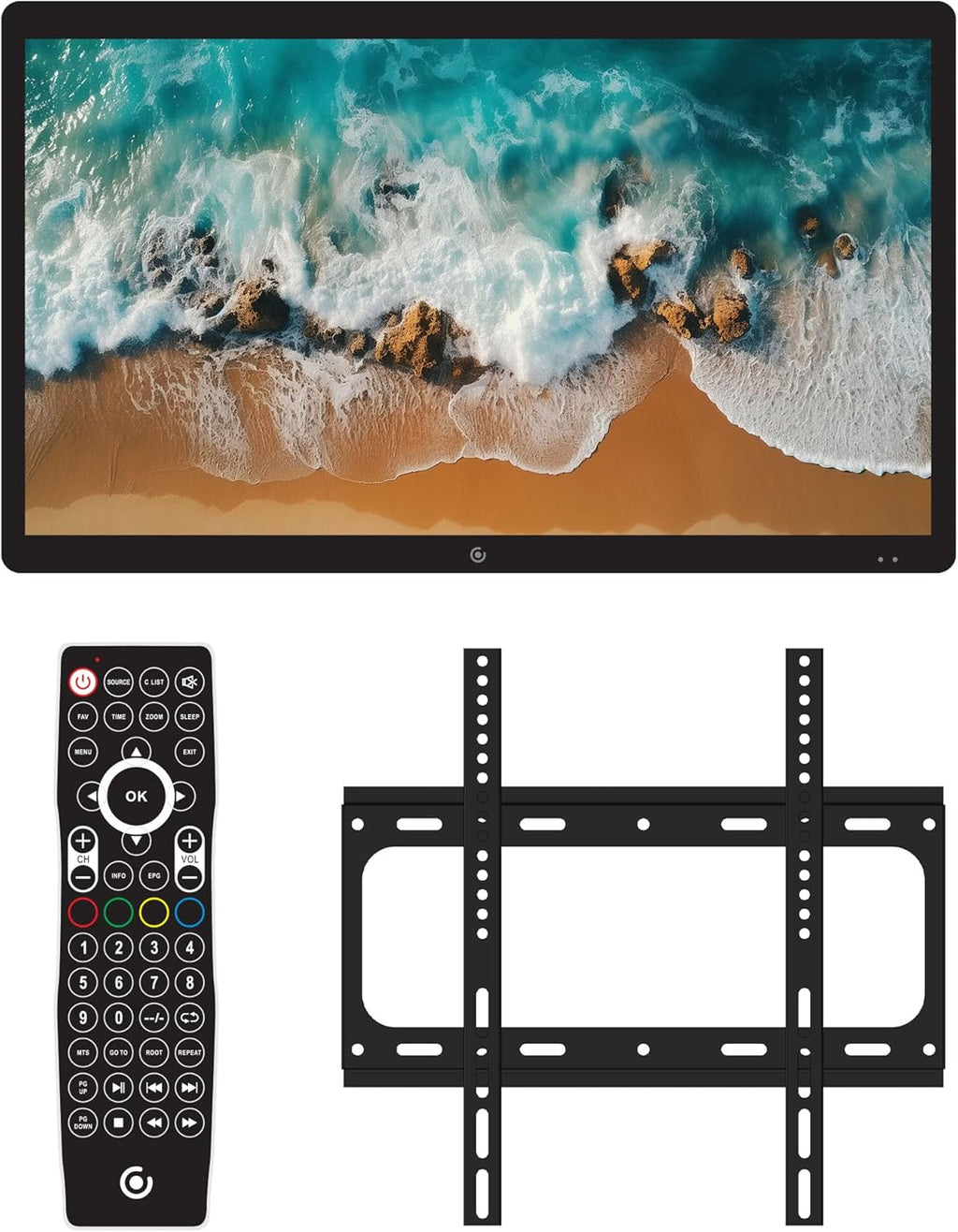 Core Innovations 4K UHD LED 43" Outdoor IP54 Weatherproof TV for Partial Sun with Compatible Wall Mount + IPX55 Waterproof Remote