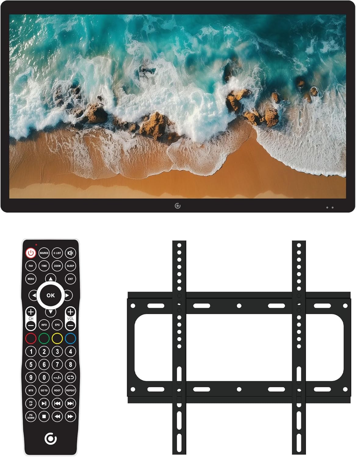 Core Innovations 4K UHD LED 43" Outdoor IP54 Weatherproof TV for Partial Sun with Compatible Wall Mount + IPX55 Waterproof Remote