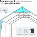 ADVANCE OUTDOOR 12x20 ft Heavy Duty Carport Potable Car Canopy Garage Party Tent Boat Shelter  Adjustable Height from 9.5 ft to 11 ft  Gray