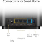 ASUS ZenWiFi AX6600 Tri-Band Mesh WiFi 6 System (XT8 2PK) - Whole Home Coverage up to 5500 sq.ft & 6+ Rooms  AiMesh  Included Lifetime Internet Security  Easy Setup  3 SSID  Parental Control  White
