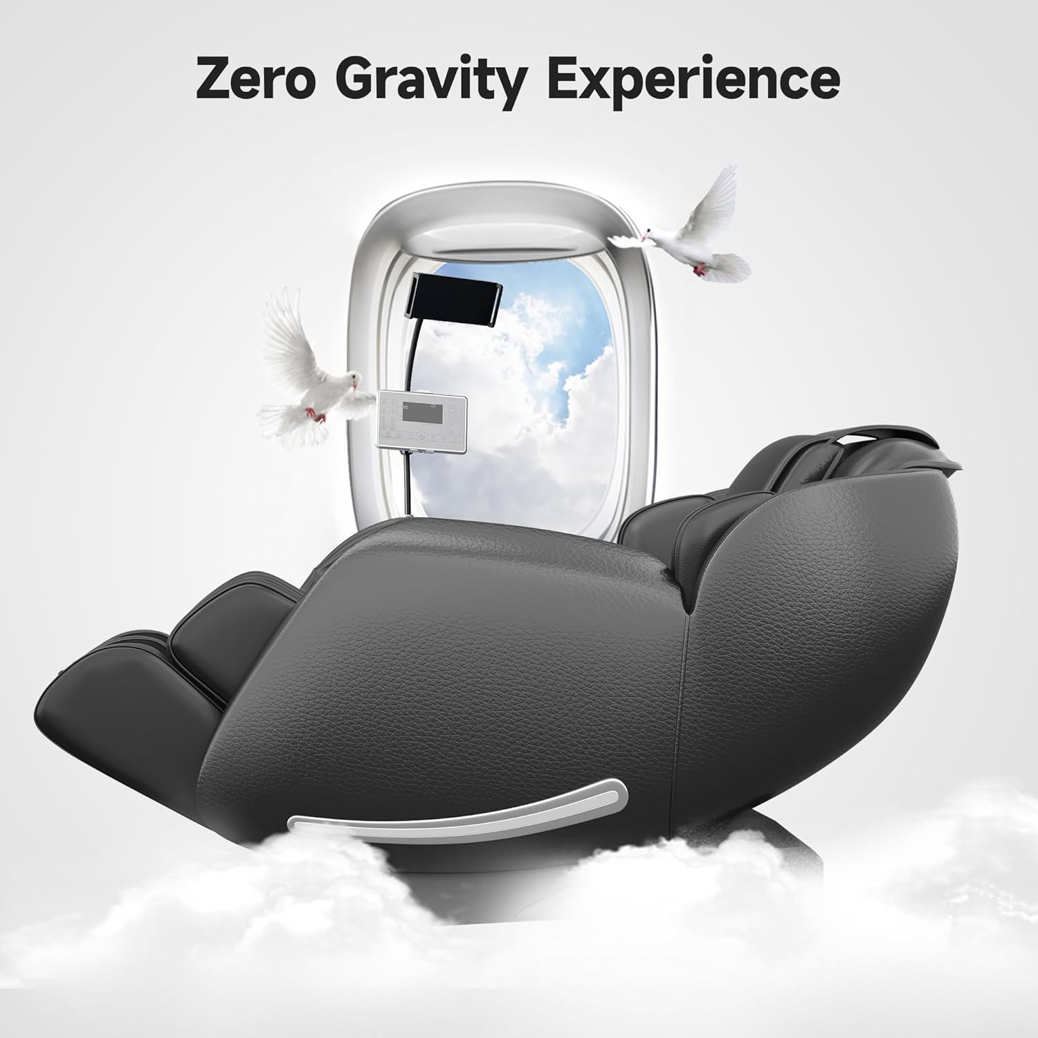 Real Relax 2026 Massage Chair Full Body,Zero Gravity SL-Track Shiatsu Massage Recliner with Upgraded Phone Controller and Holder,APP Control,Child Lock,Pause Button and Led Light,Favor-06,Black