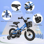 BABY JOY Kids Bike, 12 14 16 18 Inch Boys Girls Bike for 3-8 Years w/Training Wheels, 20 Inch Children Bicycle for 8+ Teens w/Kickstand, Handbrake, Coaster Brake & Removable Basket, Sporty Bicycle