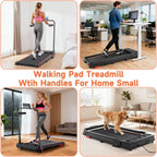 Walking Pad Treadmill for Home Small, 3-in-1 Walking Pad with Handle Bar, 9% Incline Under Desk Treadmill with 300lbs Capacity