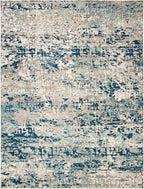 SAFAVIEH Madison Collection X-Large Area Rug - 12' x 18', Grey & Blue, Modern Abstract Design, Non-Shedding & Easy Care, Ideal for High Traffic Areas in Living Room, Bedroom (MAD460K)