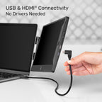 SideTrak Swivel 14" Attachable Portable Monitor Extender  FHD TFT Laptop Dual Screen with Kickstand + Unique Swivel Hinge  Compatible with Mac  PC  Chrome  Powered by USB/Mini HDMI Port (Black)