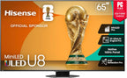 Hisense 65" Class U8 Mini-LED ULED 4K UHD Google Smart TV (65U8QG  2025 Model) - QLED  Native 165Hz  VRR 288  Up to LD5600  5000 Nits  HDR10+  Dolby Vision IQ · Atmos  IMAX Enhanced  4.1.2 Ch Audio